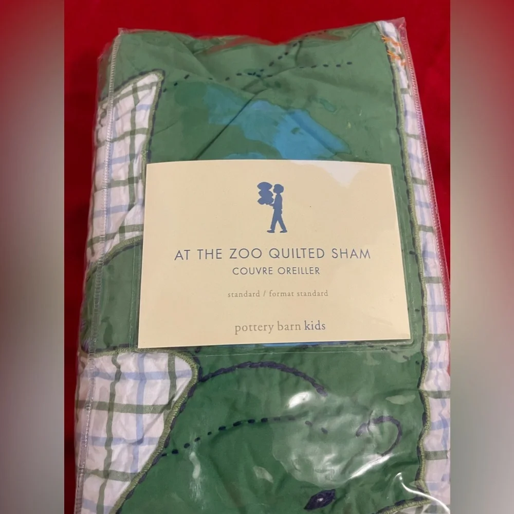 Pottery Barn Kids Quilted Sham Alphabet & Hippo Pillowcase